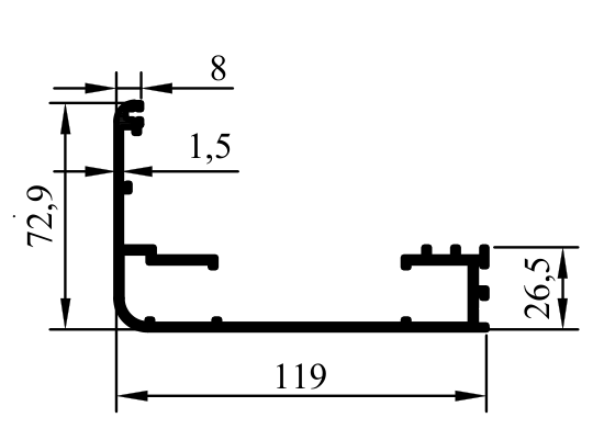 180323 - 12 cm Pervaz Profili