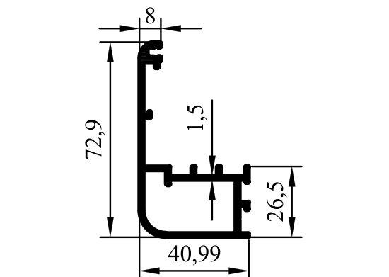 6178 - 4 cm Pervaz Profili