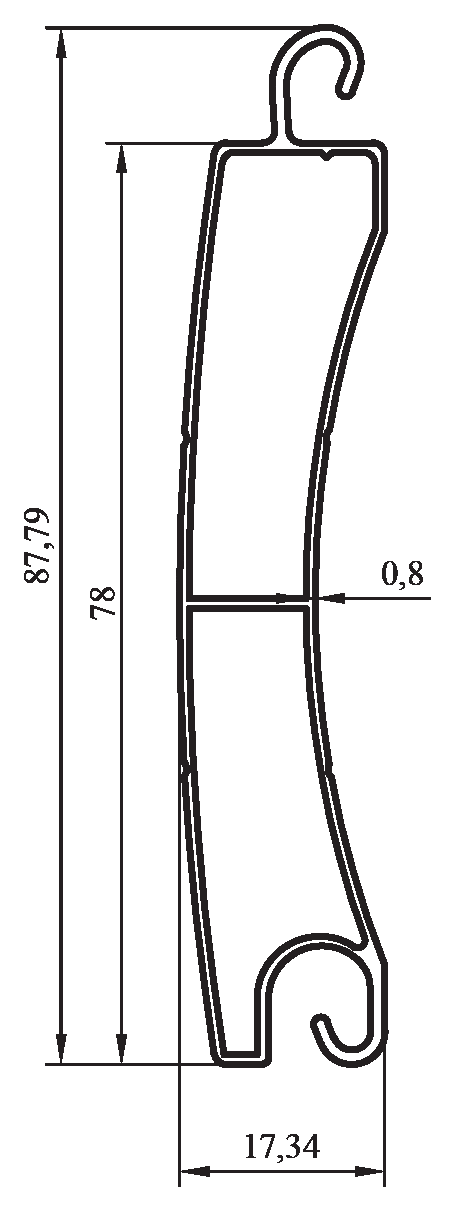 12032 - 77 mm ekstrüzyon lamel