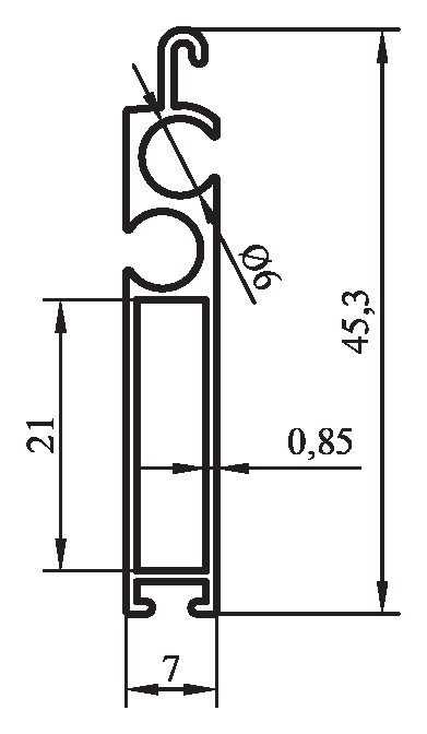 14112 - 45,3 mm dar lamel / ara profil