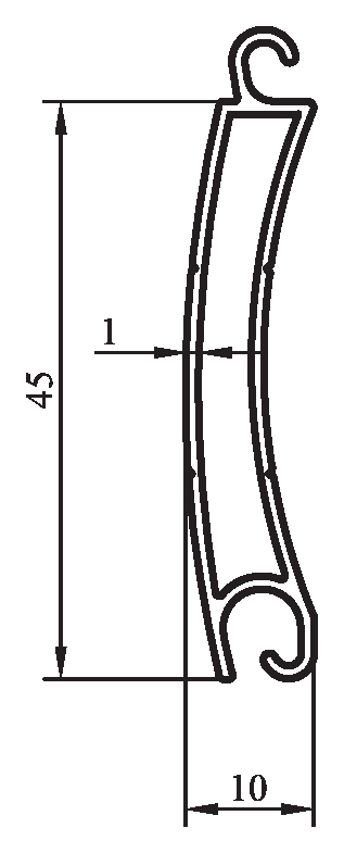 16565 - 45 mm ekstrüzyon lamel