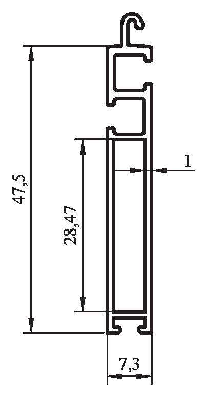 5306 - 47,5 mm dar lamel / ara profil