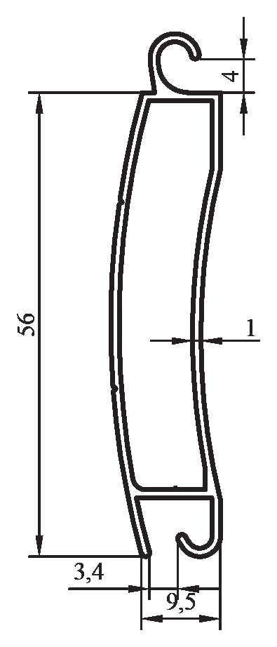 6155 - 56 mm kavisli lamel