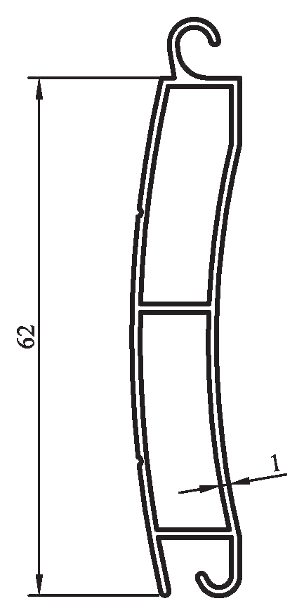 6156 - 62 mm kavisli lamel