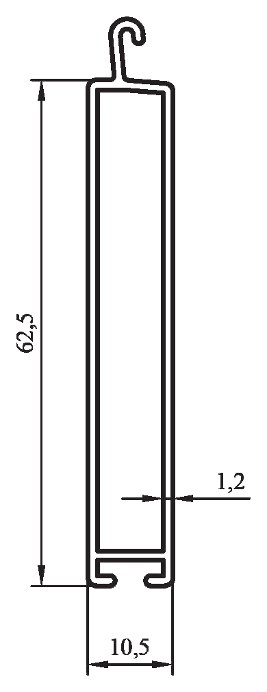 6157 - 62,5 mm düz lamel