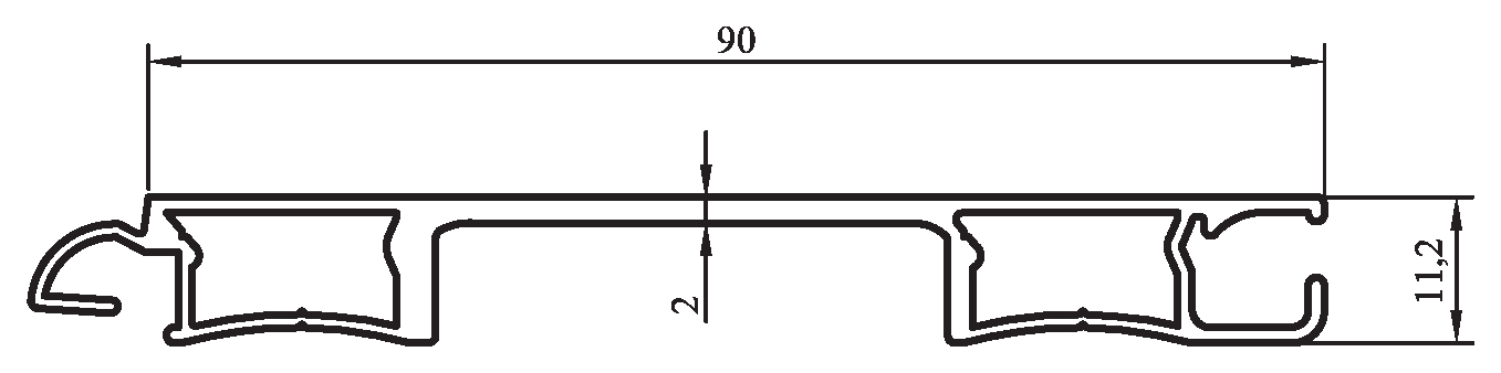 9508 - Ağır hizmet alt / bitim profili - 90 mm